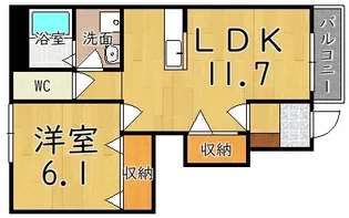 コンフォール平野【102号室】の間取り