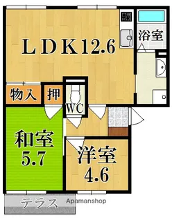 ハイツ池田C【1階】の間取り