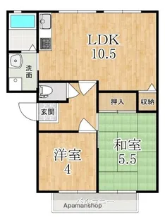 グランドゥールB【2階】の間取り