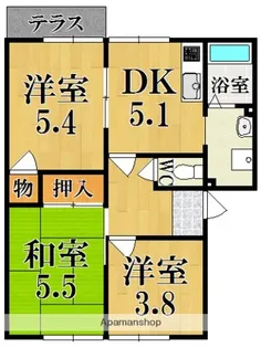 サニーコートB棟【2階】の間取り
