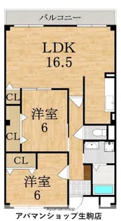 ラフィーネ生駒【4階】の間取り