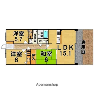 生駒東松ヶ丘アーバンコンフォート【1階】の間取り