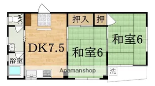 メゾンドフルール生駒壱番館【1階】の間取り