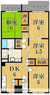 秋篠サンパレス2号棟【4階】の間取り