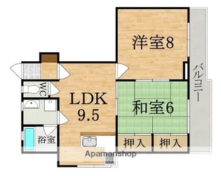 ラフォーレ生駒【4階】の間取り