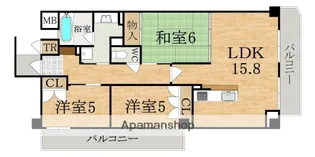エクステージ東生駒【4階】の間取り