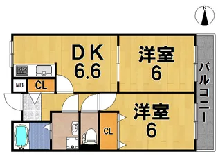 ソレアード白庭【2階】の間取り