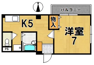 ジュネス東生駒【1階】の間取り
