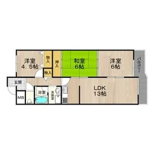 キャピタル新大宮【4階】の間取り