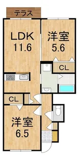 シャーメゾン龍田【1階】の間取り