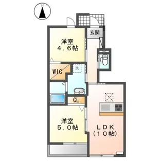 フェリーチェ・クオーレ【102号室】の間取り