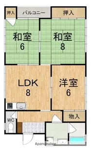 レジデンスオクダB棟【2階】の間取り