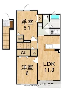 ウインドヒル神南I【2階】の間取り