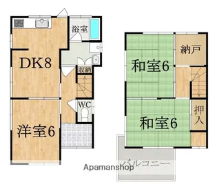 奈良県生駒市俵口町【一戸建】の間取り