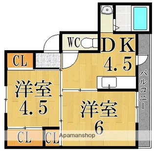 ヴィラナリー大和郡山1号棟【4階】の間取り