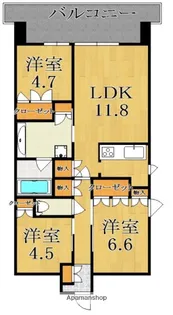 ローレルコート西大寺栄町【11階】の間取り
