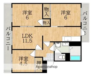 トルナーレ学園前【1階】の間取り