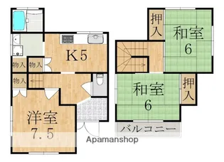 奈良県生駒市西松ケ丘【一戸建】の間取り