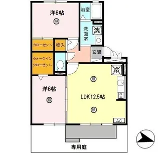 ロイヤルガーデン上牧 A棟【1階】の間取り