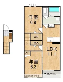 プリュニエ キャトル【2階】の間取り