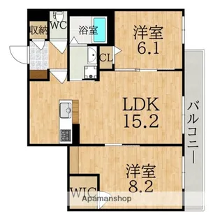 ヒルズ奈良鳥見【2階】の間取り