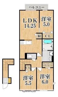メゾンフルール トモB【2階】の間取り