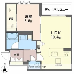 ジェイエイチエスプレミア西大寺【1階】の間取り