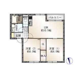 ジーライズ高の原A棟【0102号室】の間取り