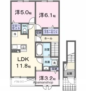 レジデンス マドカ【2階】の間取り