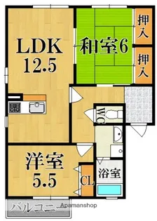 クレールA【2階】の間取り