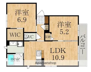 2LDKの間取り画像