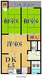 上牧グリーンハイツ【2階】の間取り