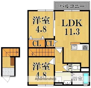グランドゥール【2階】の間取り