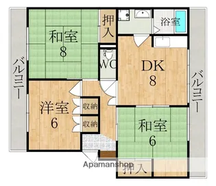 奈良県天理市川原城町【マンション】の間取り