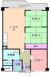 三和平城グランドパレス【2階】の間取り