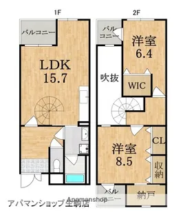 プライムガーデン【2階】の間取り