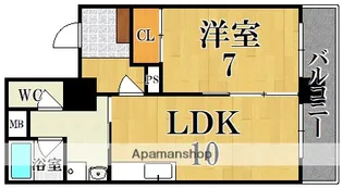 OMマンション東生駒【6階】の間取り