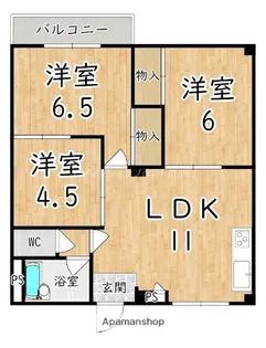 エクセラート当麻【4階】の間取り