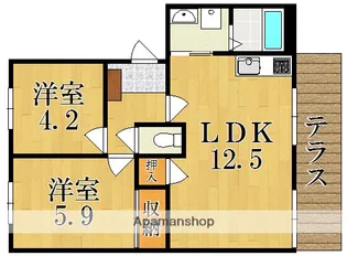 グリーンハイツ箕山(ミノヤマ)【1階】の間取り