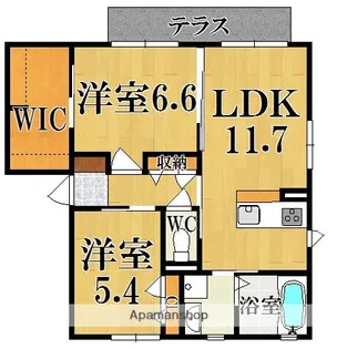 クレストヒルズA棟【2階】の間取り