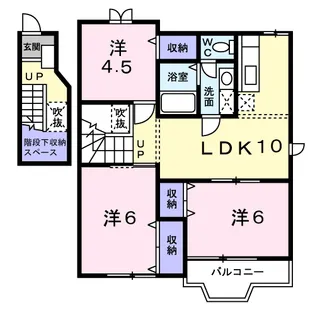 ル・プレンシュルA【2階】の間取り