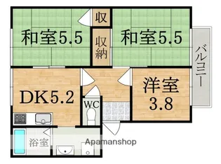 K,クレスト【1階】の間取り