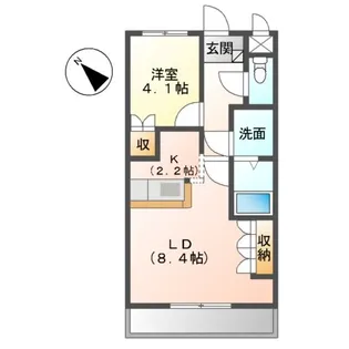 クアトロ・セゾン【102号室】の間取り