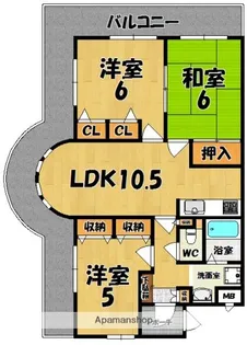 メゾン白光ヶ丘(ビャッコウガオカ)【3階】の間取り