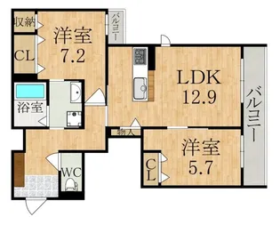 プラン ドゥ ボーテ【3階】の間取り