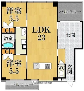 きたまちアパートメント【3階】の間取り