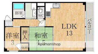 シャトー天理【3階】の間取り