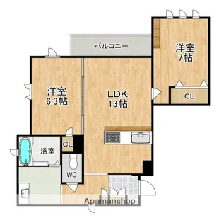 シャーメゾン K四条大路【2階】の間取り