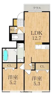 ヴィラ ウェスト?【1階】の間取り