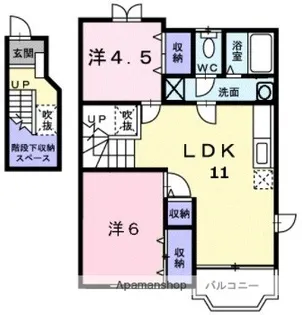 2LDKの間取り画像